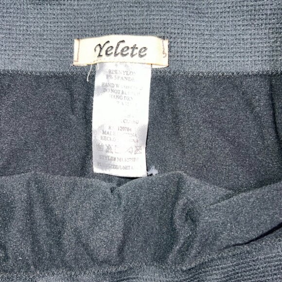 Yelete Women Plus Size Solid Black‎ Nylon Spandex Stretch Ankle Leggings (Z) - Picture 5 of 5